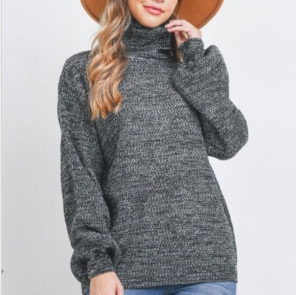 Sweaters - Sweater Weather Turtleneck in Charcoal